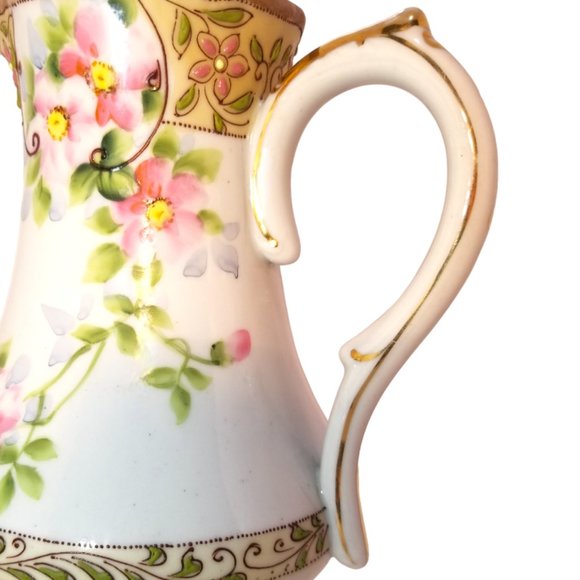 Antique NIPPON Hot Chocolate/Tea /Coffee POT Hand-Painted Japan Circa 1899-1921 - Picture 8 of 16
